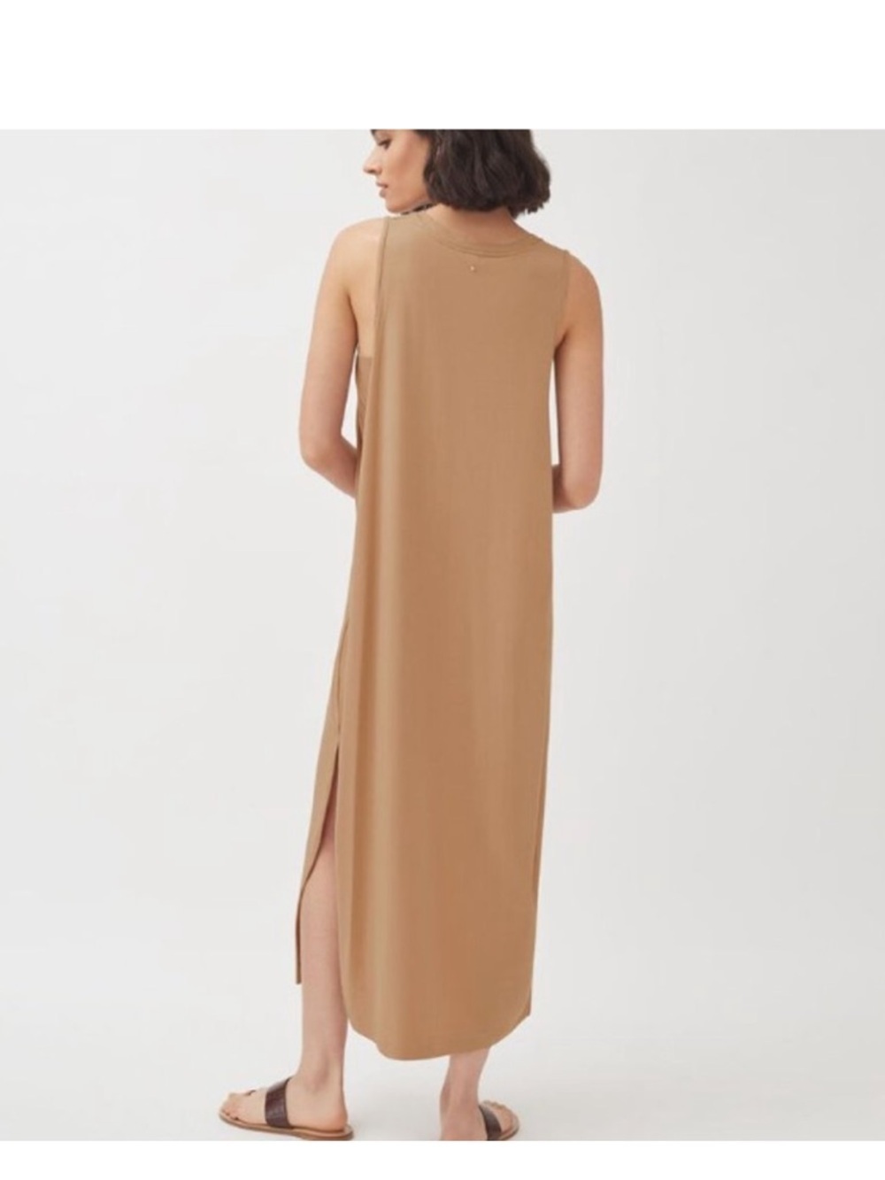 Cuyana Drape Back Warm Brown Maxi dress size XL - Picture 2 of 10